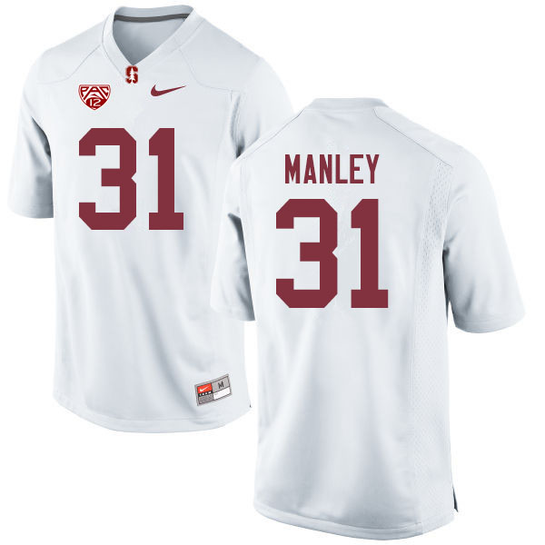 Men #31 Zahran Manley Stanford Cardinal College Football Jerseys Sale-White